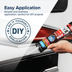 Camco RV Trim Non-Leveling Sealant clear wet-look finish provides neat, professional results.
