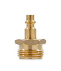 Camco winterization plug at city water inlet showing screw-in design for secure setup