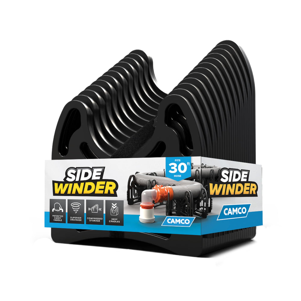 Camco Sidewinder 30ft RV sewer hose support, ready to use straight from the box.