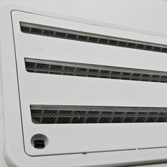 Stainless steel mesh resists weather while preserving ventilation.