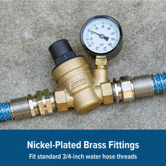 Camco regulator with standard garden hose threads ready to connect