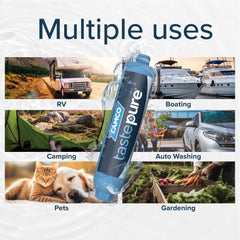 Camco Tastepure high-flow design delivers water quickly at camp.