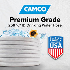 Camco TastePURE lead-free and BPA-free hose for camping and RV adventures.
