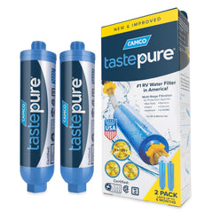 Camco Tastepure RV Water Filter 6-step filtration for clean on-the-go water.