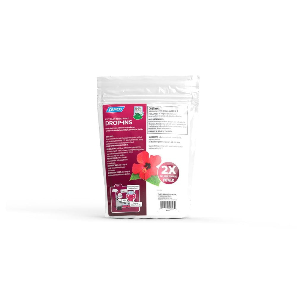 Camco TST MAX Hibiscus Breeze Drop-In septic-safe formula, ideal for RVs and boats.