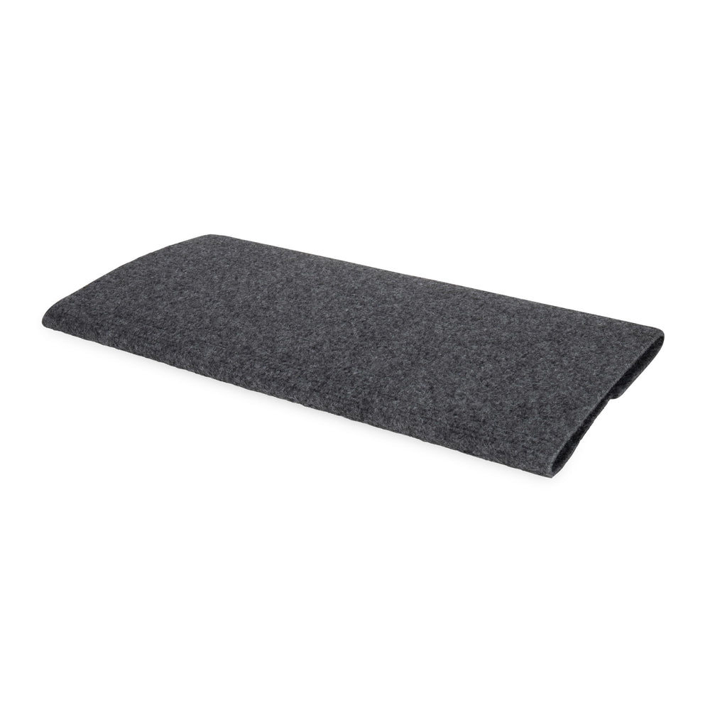 Camco Wrap Around RV Step Rug front view traps dirt to keep interior cleaner.