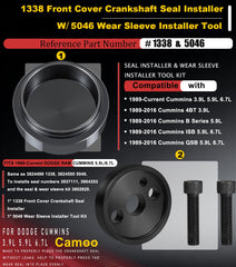Camoo 5046 wear sleeve installer ensuring even seating during assembly.