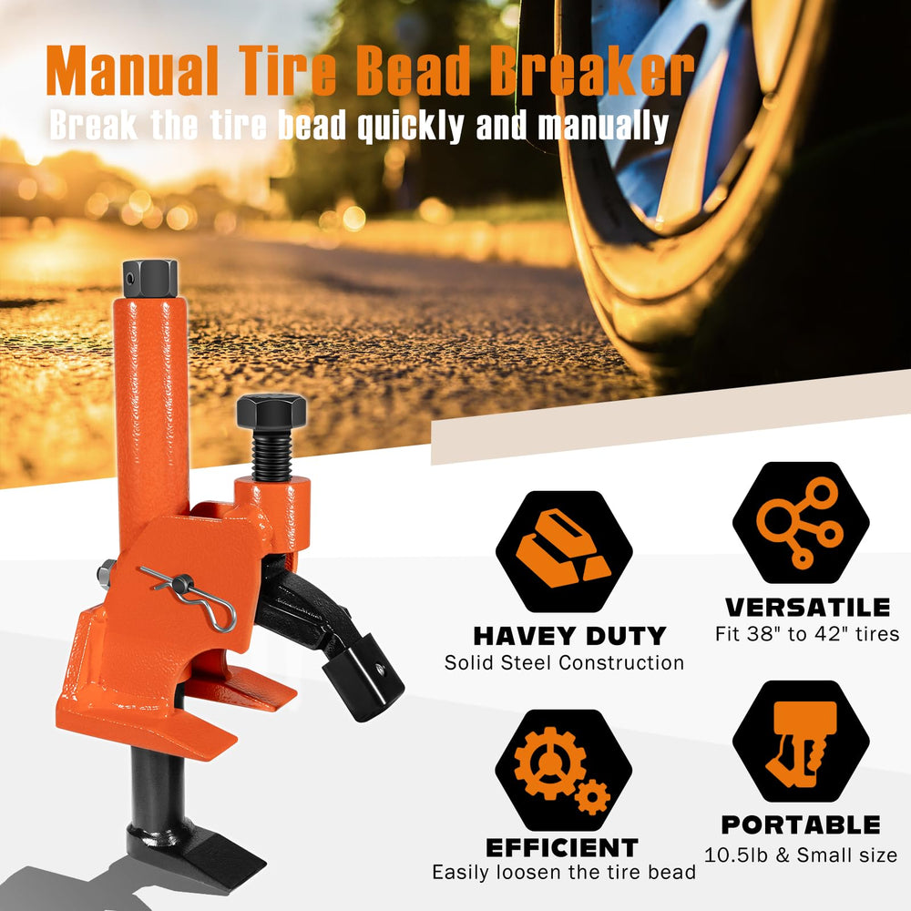 Camoo bead breaker rubber pad detail emphasizes hub protection during use