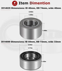 Camoo Polaris Ranger rear bearing close-up highlights robust sealing for harsh conditions.