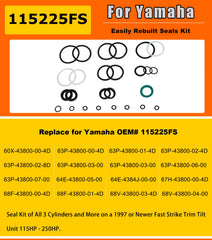 Camoo tilt trim seal kit cylinders area with three-seal arrangement