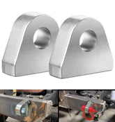 Camoo weld-on shackle clevis mount on front bumper for secure off-road recovery.