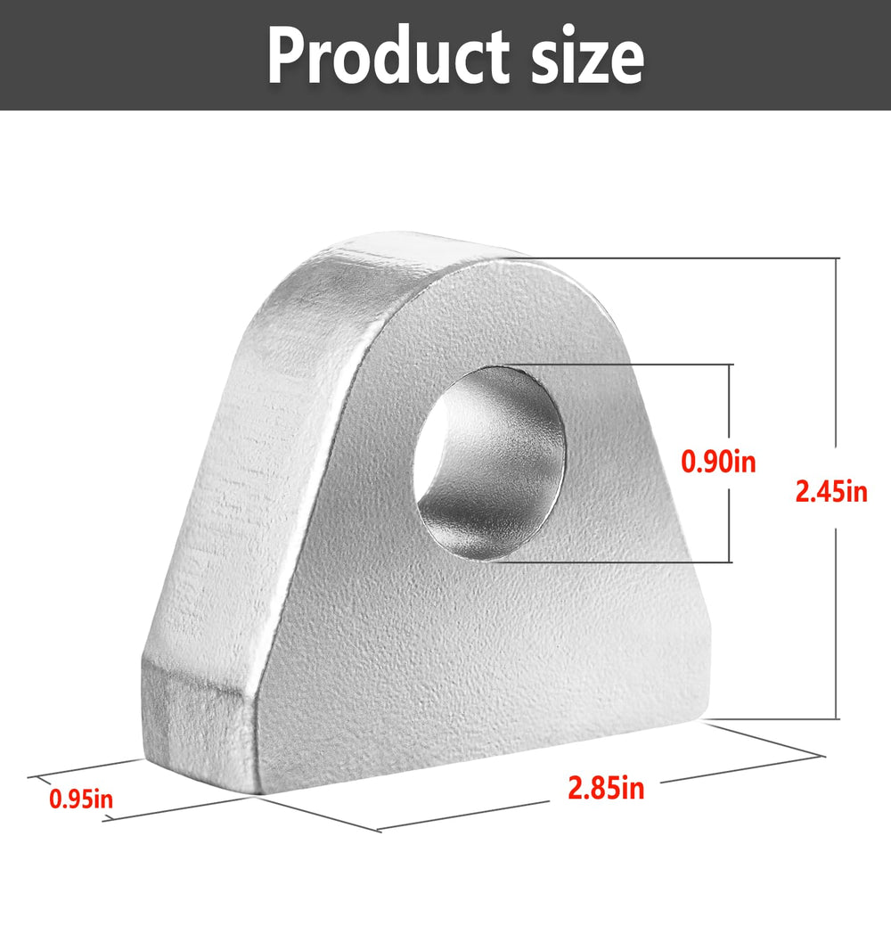 Camoo weld-on shackle clevis mount in high-strength steel for rugged use.