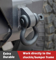 Camoo weld-on shackle clevis mount with pre-beveled edges for easier welding.