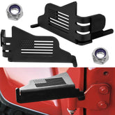 Camoo Wrangler foot pegs on exterior door hinge offering secure footing for doors-off entry