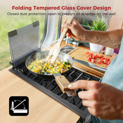 CAMPLUX RGH12IB easy-clean surfaces simplify post-meal maintenance
