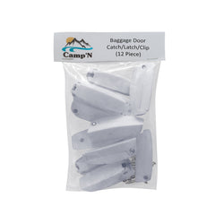 Camp'N versatile RV latch shown for use across different compartments and doors.