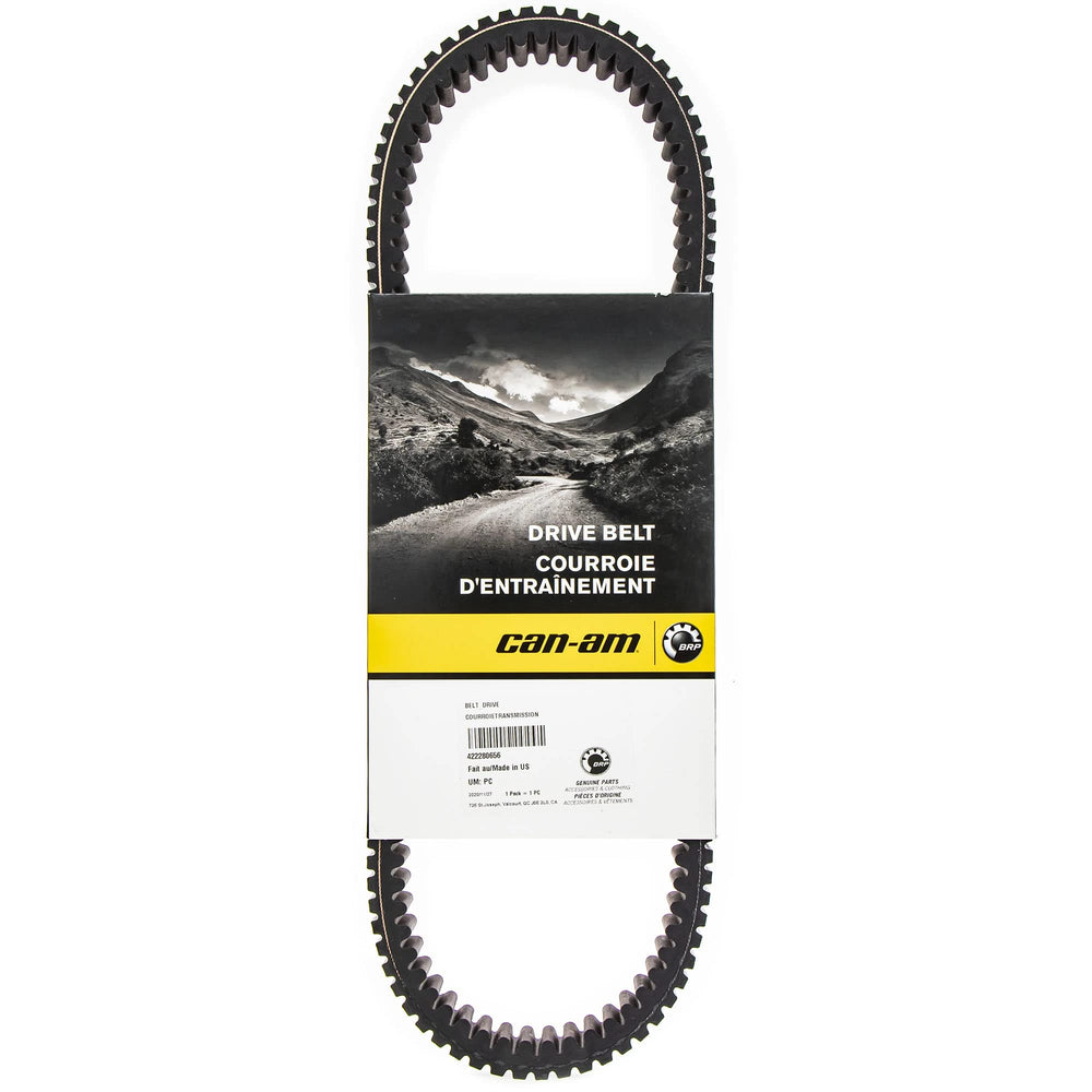 Can-Am drive belt 422280654 front view showing OEM construction and fit for Defender and Maverick