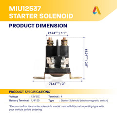 Canamax MIU12537 solenoid compatible with Deere X300 series tractors on display