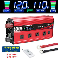 Cantonape 3000W inverter four AC outlets powering multiple devices.