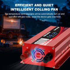 Cantonape LCD display readouts for voltage and load.