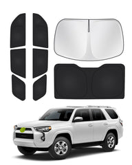 Canvcle window shades for 4Runner offer full front window coverage for UV protection.