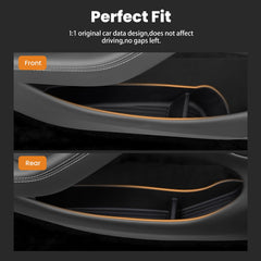 Canvcle door insert tray fitment for Model Y Juniper stays in place.