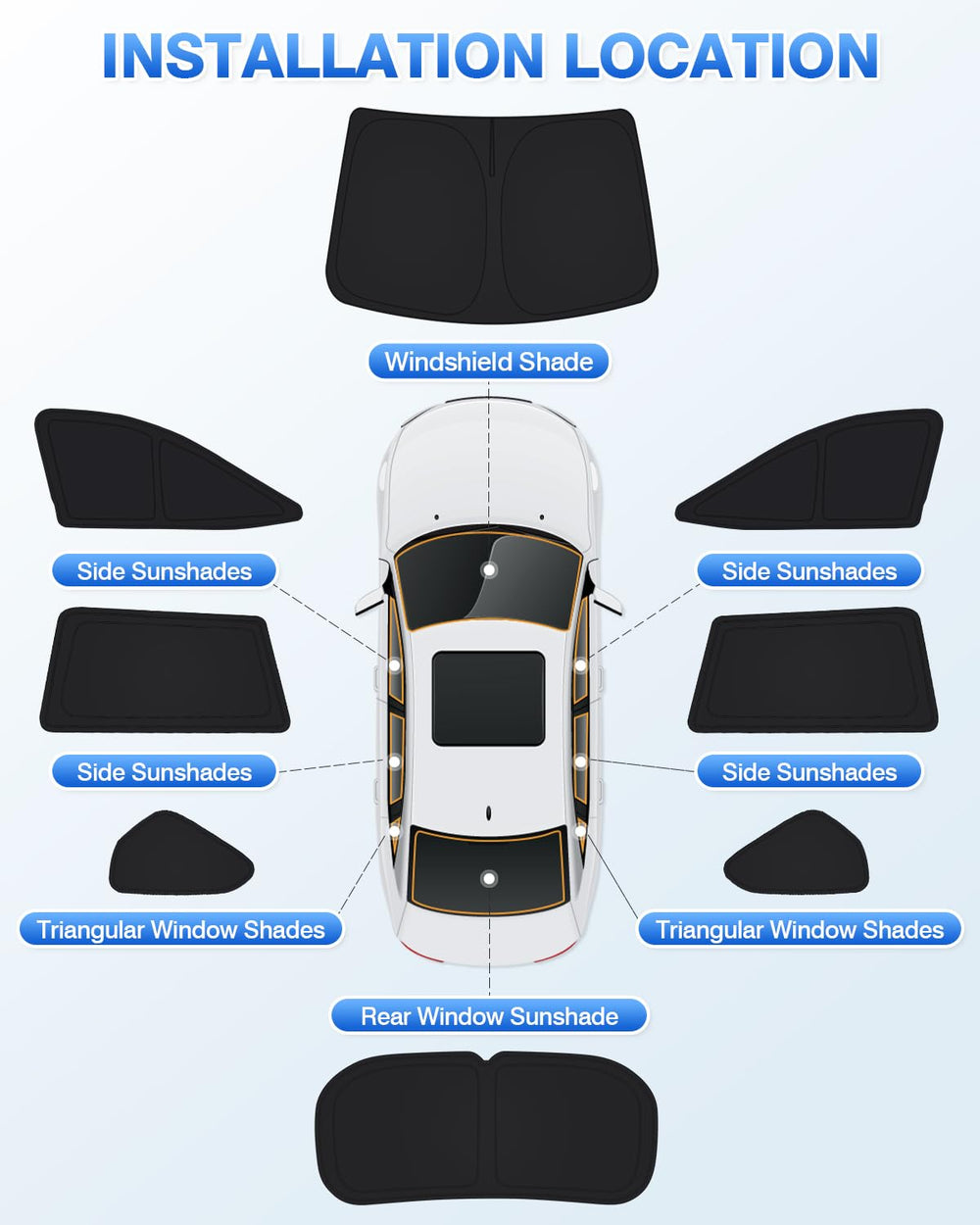Canvcle Rav4 window shade kit is easy to install and remove for daily use.