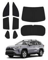 Canvcle Rav4 windshield sunshade blocks UV rays for a cooler cabin on the road.