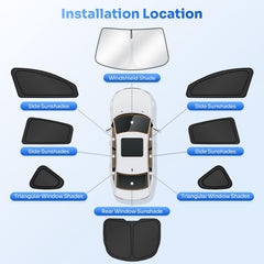 Canvcle Tesla Model Y privacy shade aids sleeping during breaks or camping
