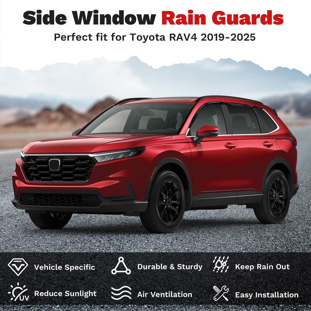Canvcle Rav4 side profile visors reduce glare and heat while keeping air circulating.