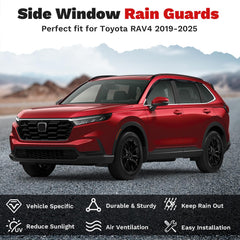 Canvcle Rav4 side profile visors reduce glare and heat while keeping air circulating.