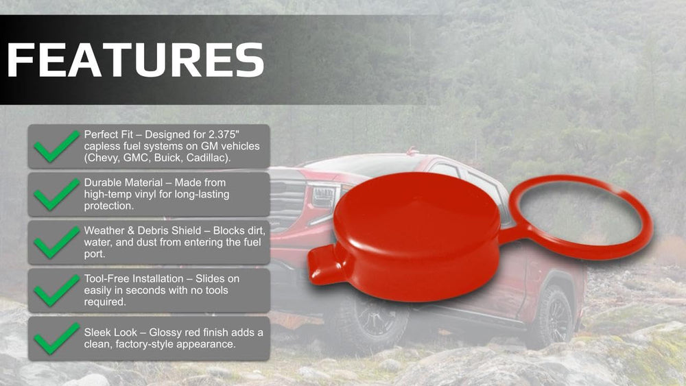 Cap & Shield capless cover installed on a Chevrolet/GMC/Buick/Cadillac.