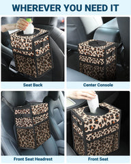 Capolo leopard car trash bin 4-in-1 design doubles as storage cooler