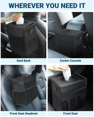 Capolo side hooks secure the trash bin to the car interior for stable use.