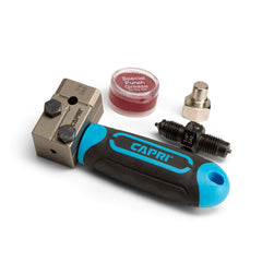 Capri Tools double flaring tool front view for precise 45-degree flares.