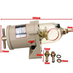 caqeg fuel water separator 500fg-500fh filter media close-up highlights micron rating options.