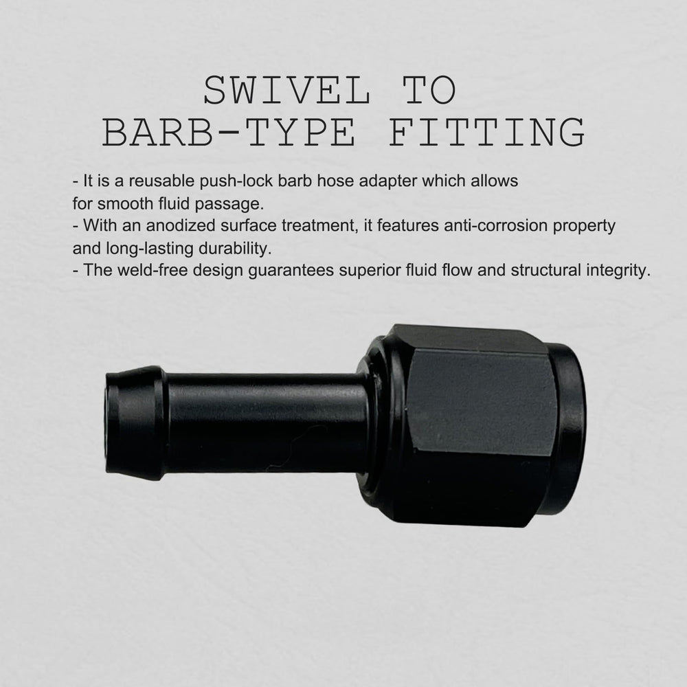 caqeg straight swivel 10AN to 3/8 barb adapter for flexible routing