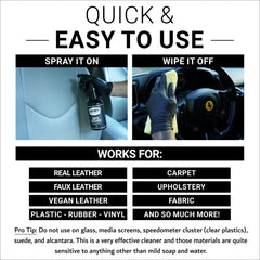 18 oz kit includes microfiber towel for portable stain removal in the cabin.