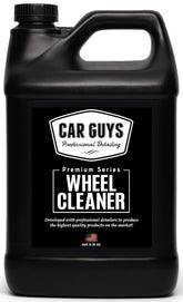 CAR GUYS Wheel Cleaner bottle label highlights concentrated safe formula for rims and tires