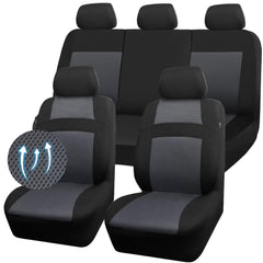 CAR PASS 3D Air Mesh Seat Cover full set in charcoal protects seats and refreshes interior