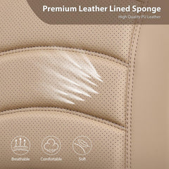 CAR PASS 3D foam leather seat cover beige color complements interiors.