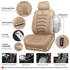 CAR PASS 3D foam leather seat cover waterproof texture resists spills.