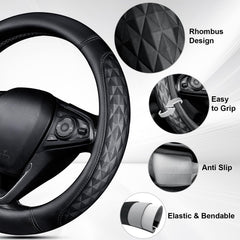 CAR PASS 4-piece set includes wheel cover, coasters, and armrest cushion.