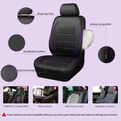 Airbag-compatible CAR PASS seat cover with reserved holes ensuring safety integration