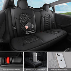 CAR PASS airbag-safe seat cover design ensures compatibility for Tesla Model 3.