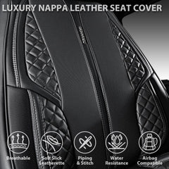 CAR PASS PU leatherette finish provides durable, all-season vehicle protection.