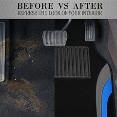 CAR PASS blue-accented floor mats set, universal coverage for interiors.