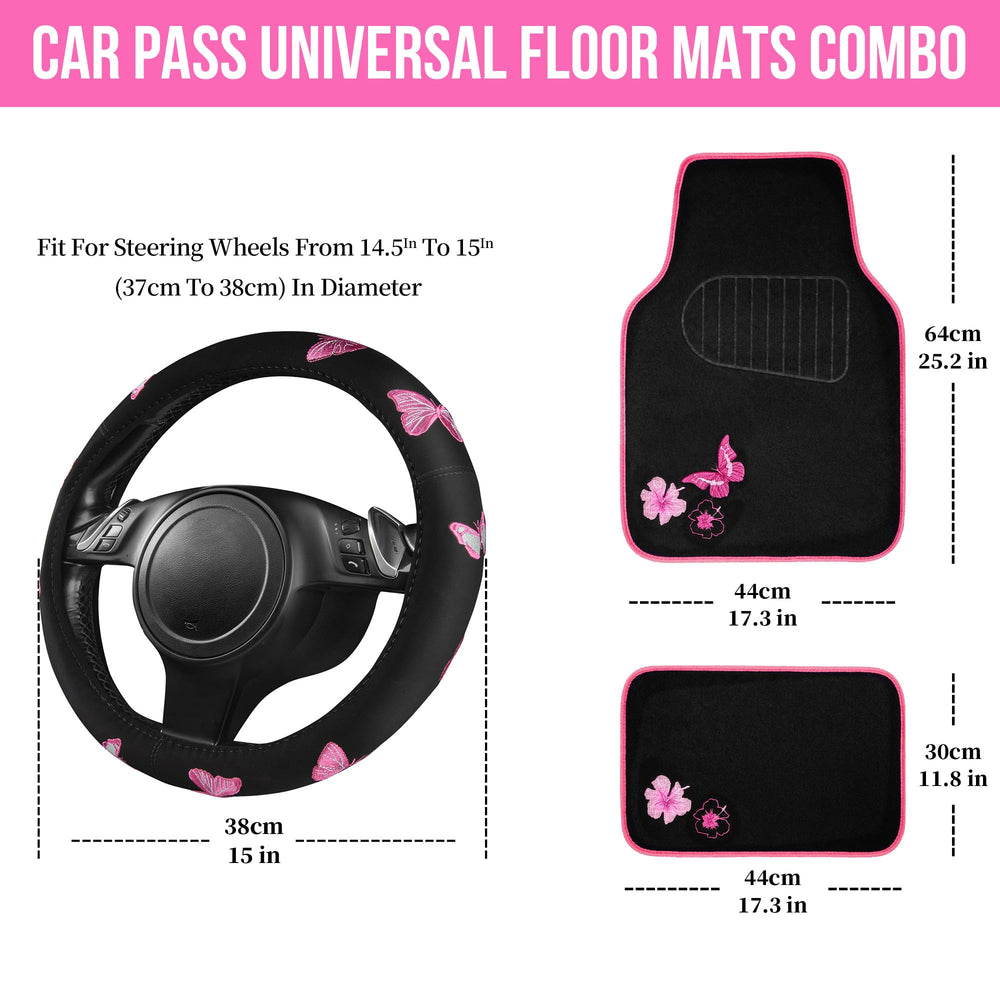 CAR PASS anti-slip backing keeps mats in place during driving