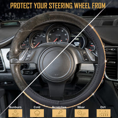 CAR PASS anti-slip inner rubber points provide stable steering grip.