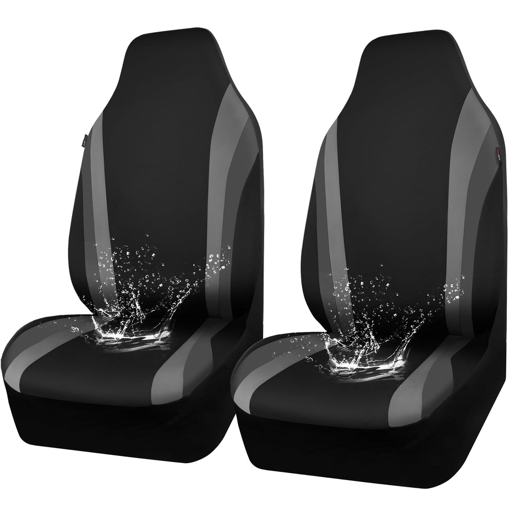 CAR PASS AquaShield front seat cover in black and gray protects from spills